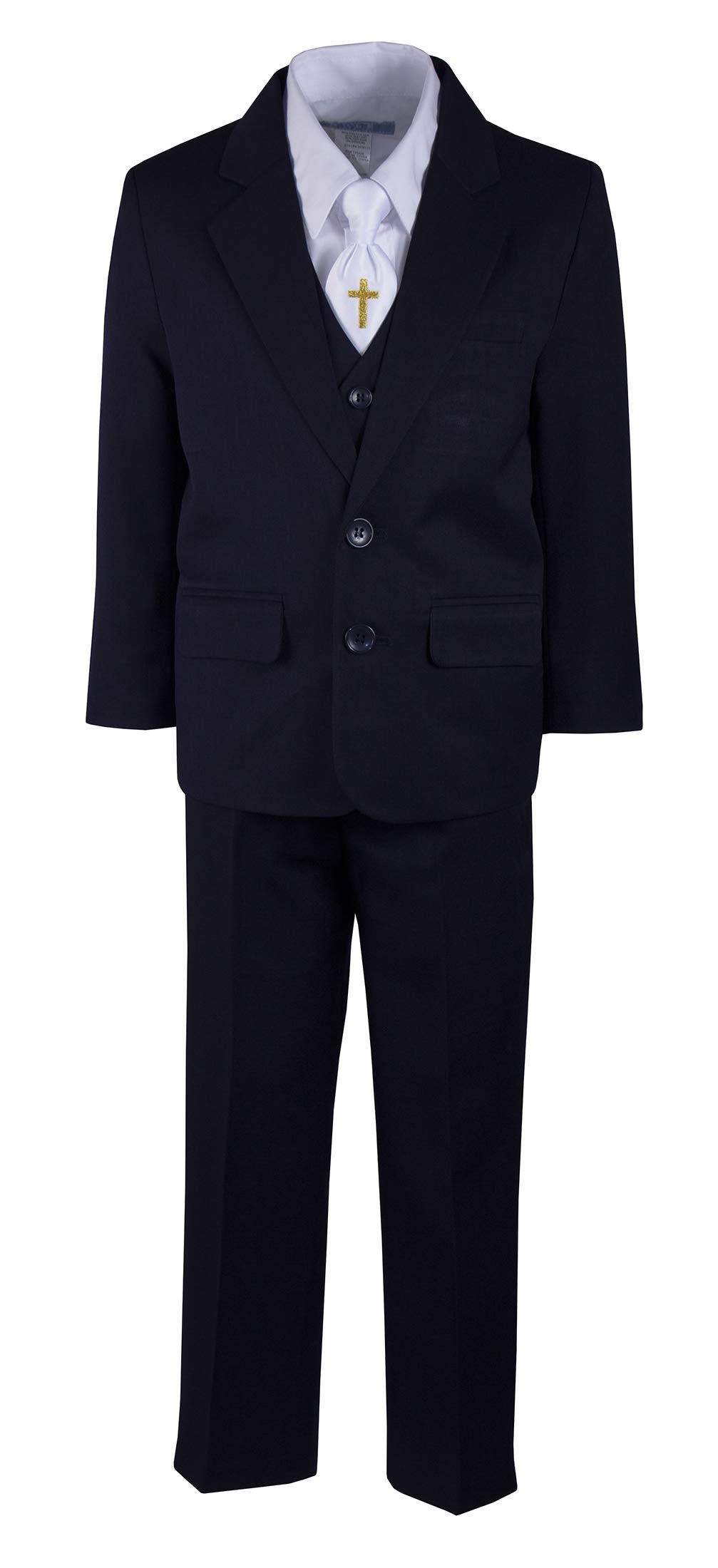 Boys First Holy Communion Suit with Cross Necktie - Formal Church Attire for Catholic Ceremonies & Special Occasions