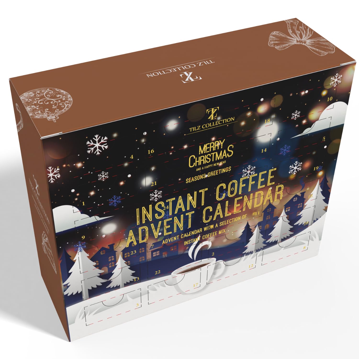 **24-Day Coffee Advent Calendar 2024 - Premium Instant Coffee Gift Set with 24 Unique Flavors for Men & Women - Perfect Christmas Gift for Coffee Lovers (Office, Home, Travel Use)**
