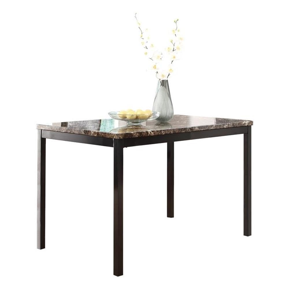 Lexicon Tempe 5-Piece Black Metal Dining Set - Modern Transitional Style for Indoor/Outdoor Dining Room & Patio