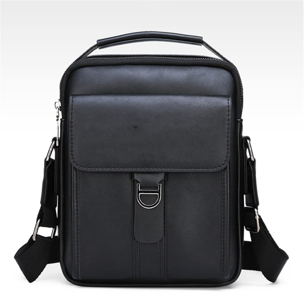Vintage Leather Messenger Bag for Men - Crossbody Shoulder Bag Business Casual Handbag with iPad Pocket (19x23x5.5cm) - Perfect for Work, Travel & Daily Commute