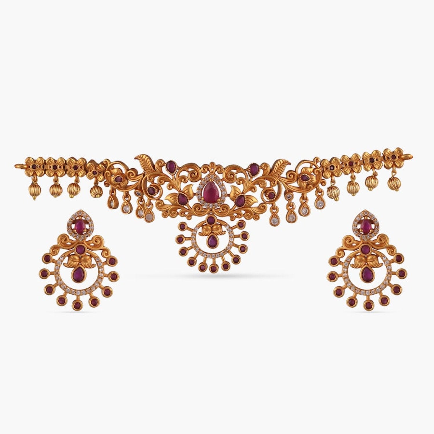 Akshi Vintage Style Choker Necklace Set for Women - Elegant Antique Jewelry for Parties, Weddings & Special Occasions