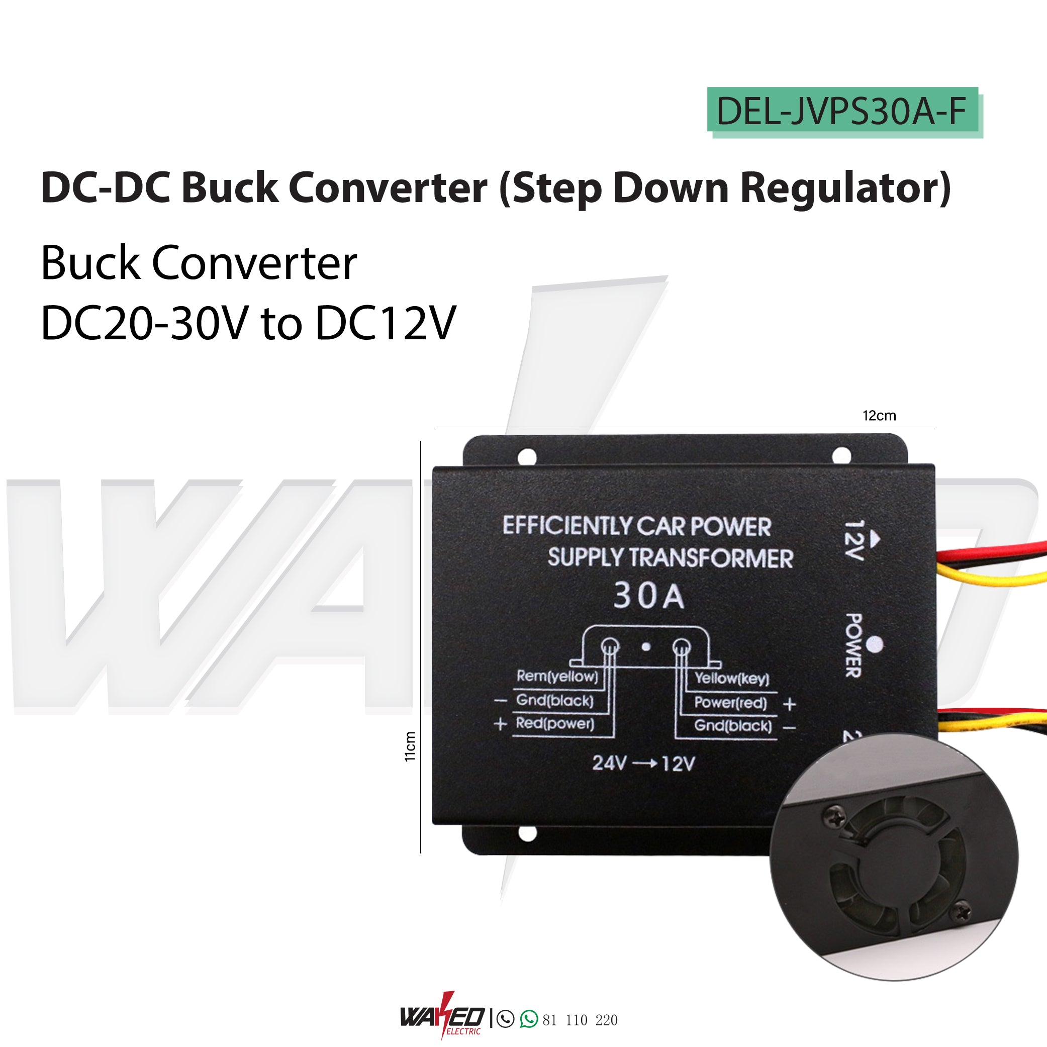 30A Buck Converter - High Efficiency DC to DC Step Down Voltage Regulator for DIY Electronics, Solar Panels, and Automotive Applications