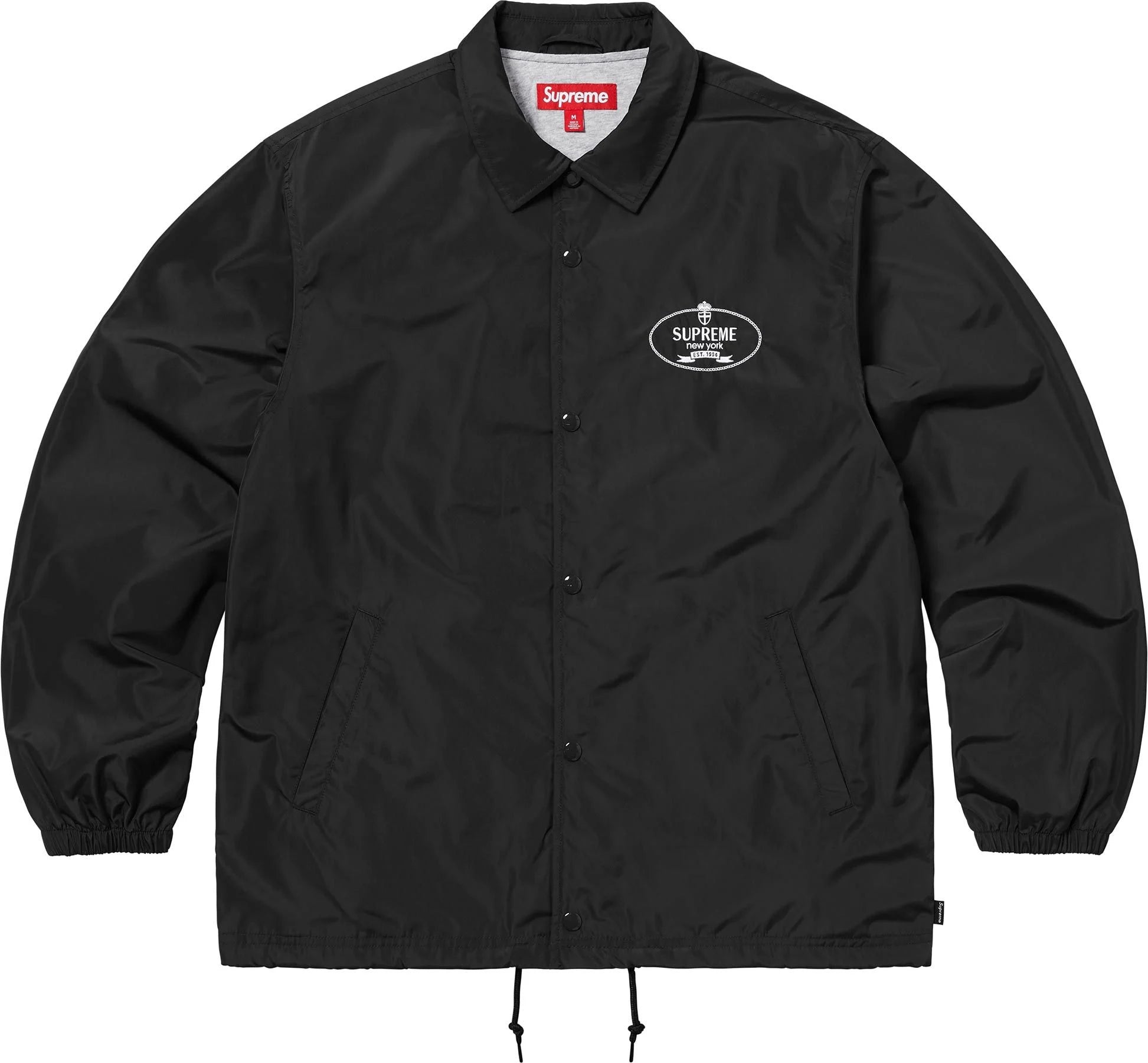 Supreme Crest Coaches Jacket - Black | Vintage-Inspired Athletic Jacket for Men | Perfect for Casual Wear, Street Style & Outdoor Activities