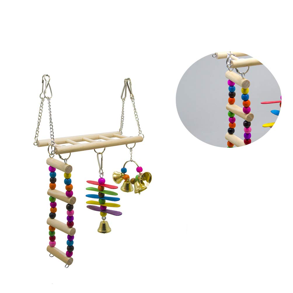 Balacoo Natural Bite-Resistant Hamster & Parrot Climbing Ladder Toy - 1PC Durable Pet Bird Supplies for Parakeets, Cockatiels, Small Birds - Perfect for Cage Enrichment & Exercise