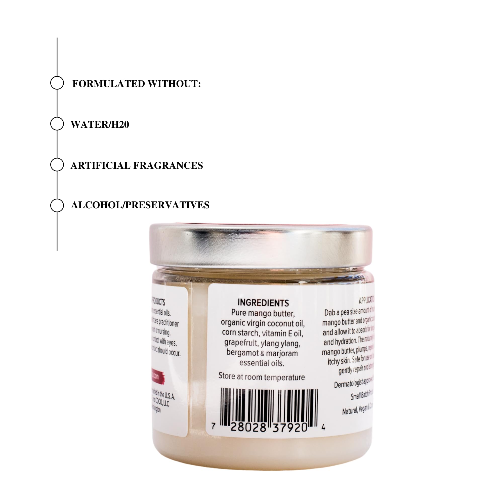 PURE & COCO: Citrus Flora 6-in-1 Face and Body Cream for Dry, Eczema & Anti-Aging Skin | Organic Mango Butter, Virgin Coconut Oil & Vitamin E for Skin Barrier Repair | Hydrating Moisturizer Set of 2 (4 oz Jars) | Perfect for Daily Skincare Routine & Travel Essentials