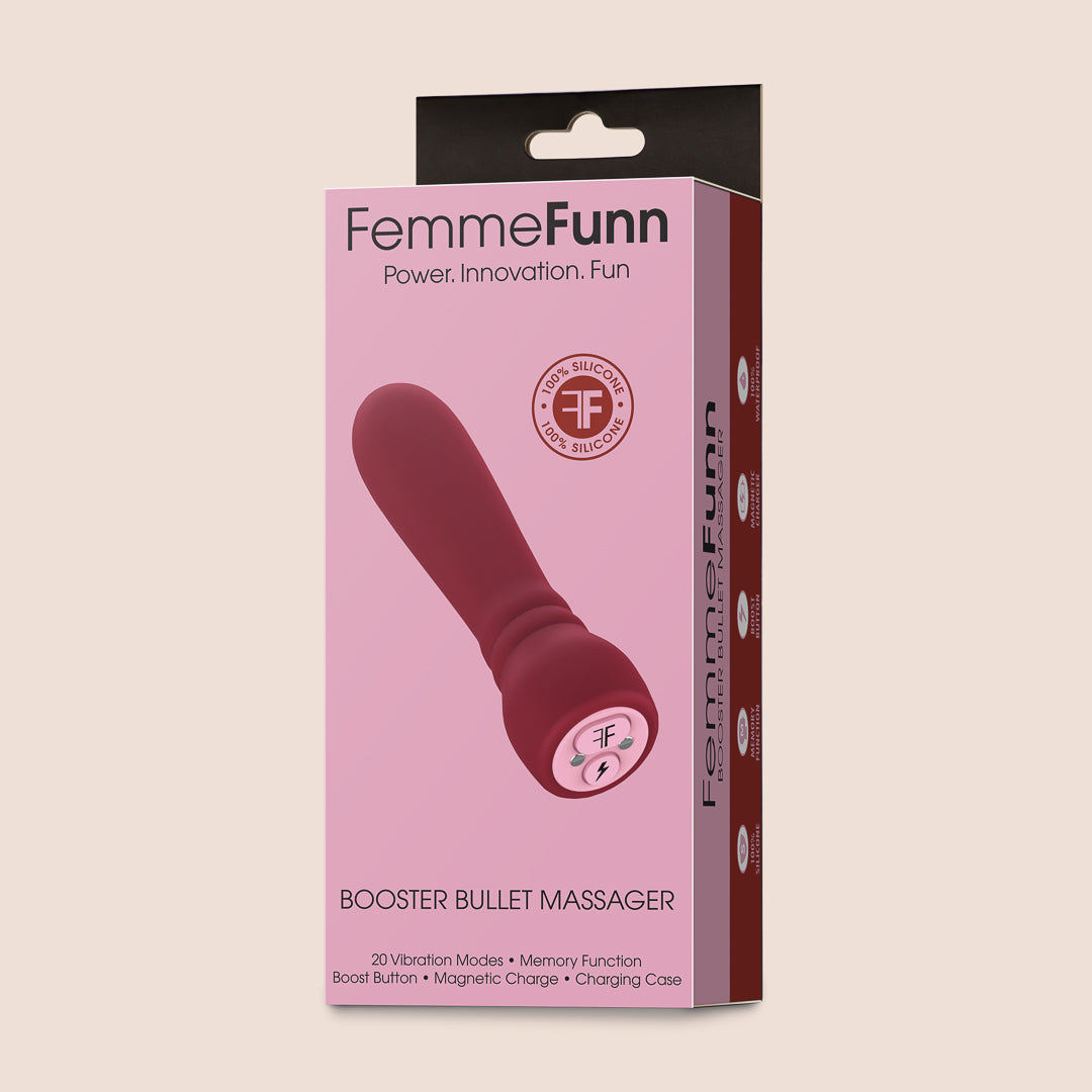 Femme Funn Booster Bullet Vibrator - 20 Powerful Vibration Modes, Rechargeable Mini Personal Massager for Women - Perfect for Solo Play & Couples Intimacy