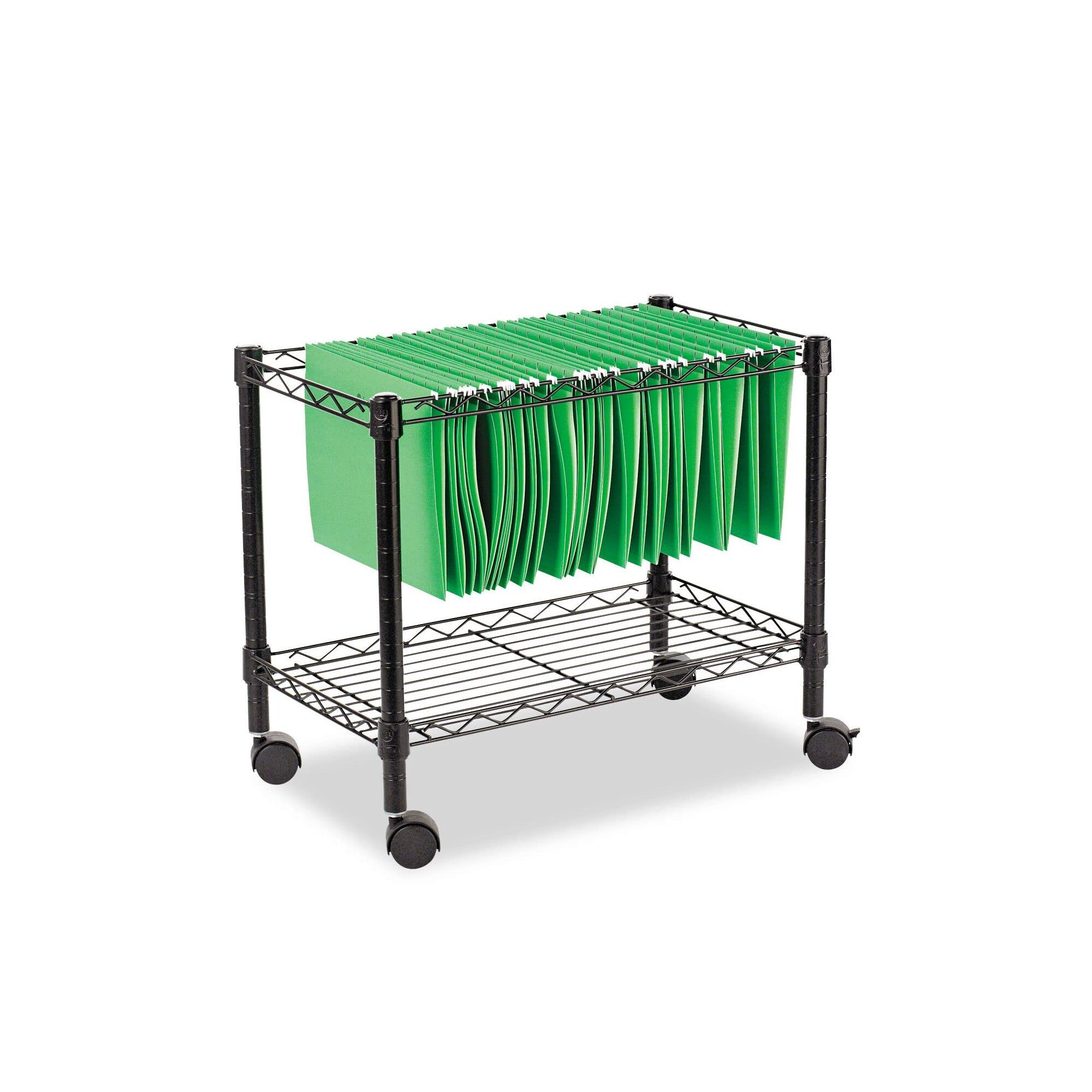 Alera ALEFW601424BL 24x14x21 Inch Black Single-Tier Rolling File Cart - Mobile Office Organizer for Documents, Folders & Supplies - Perfect for Home, Office or Classroom Storage