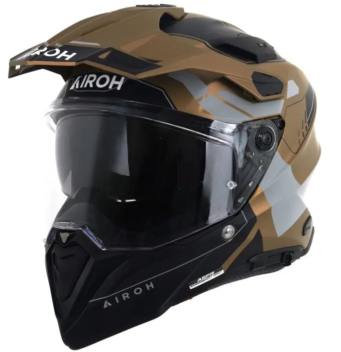 Airoh Commander 2 Reveal Matt Sand Motorcycle Helmet - Lightweight DOT Certified Off-Road Dirt Bike Helmet for Men & Women - Perfect for Motocross, Enduro, and Adventure Riding