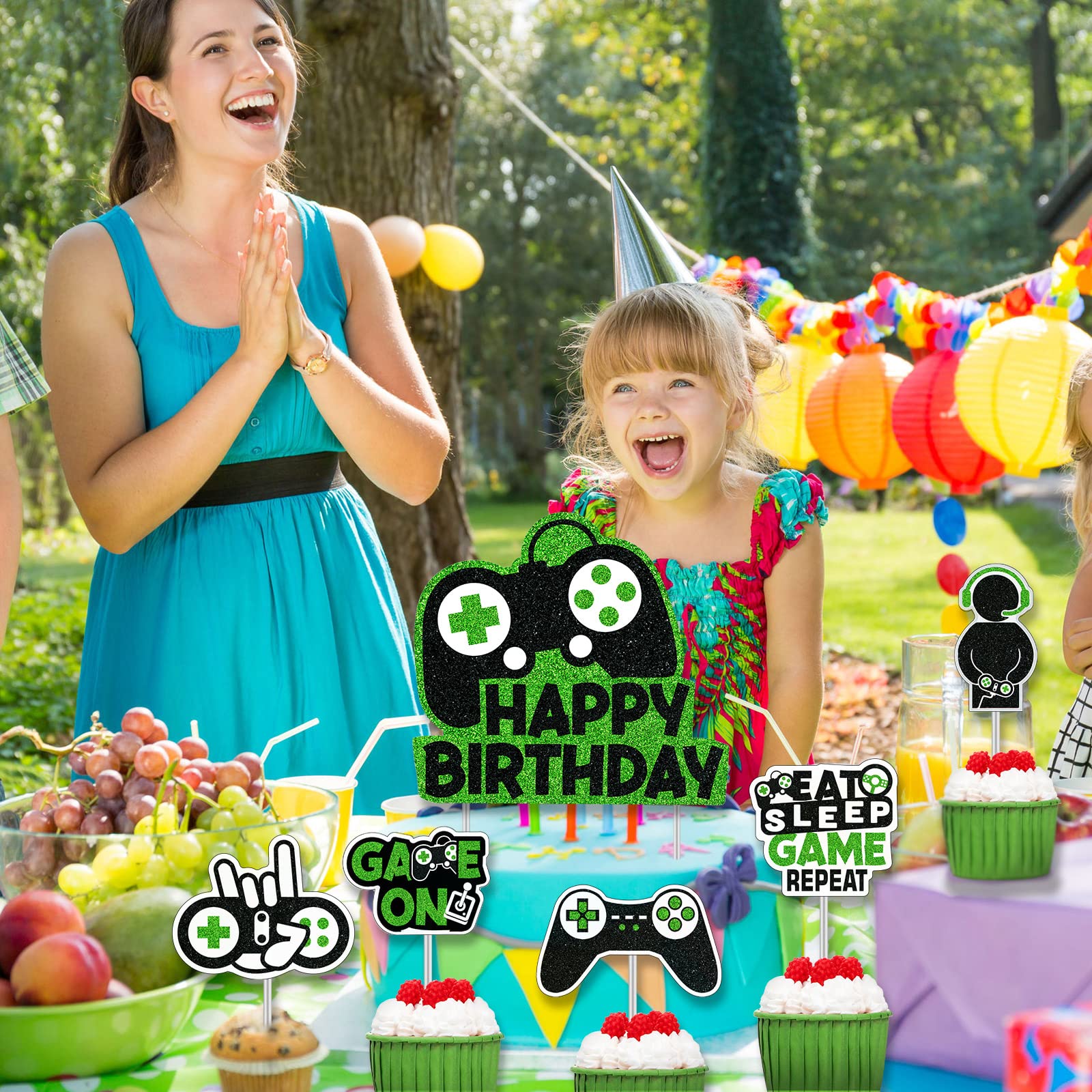 31pc Video Game Cake Toppers - Gaming Birthday Party Decor for Kids