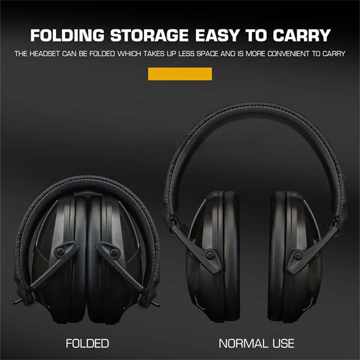 Tactical Shooting Ear Protection Headphones - Noise Cancelling Earmuffs for Hunting & Shooting - Foldable Hearing Protector with Clear Sound - Perfect for Range Training, Outdoor Sports & Gun Safety