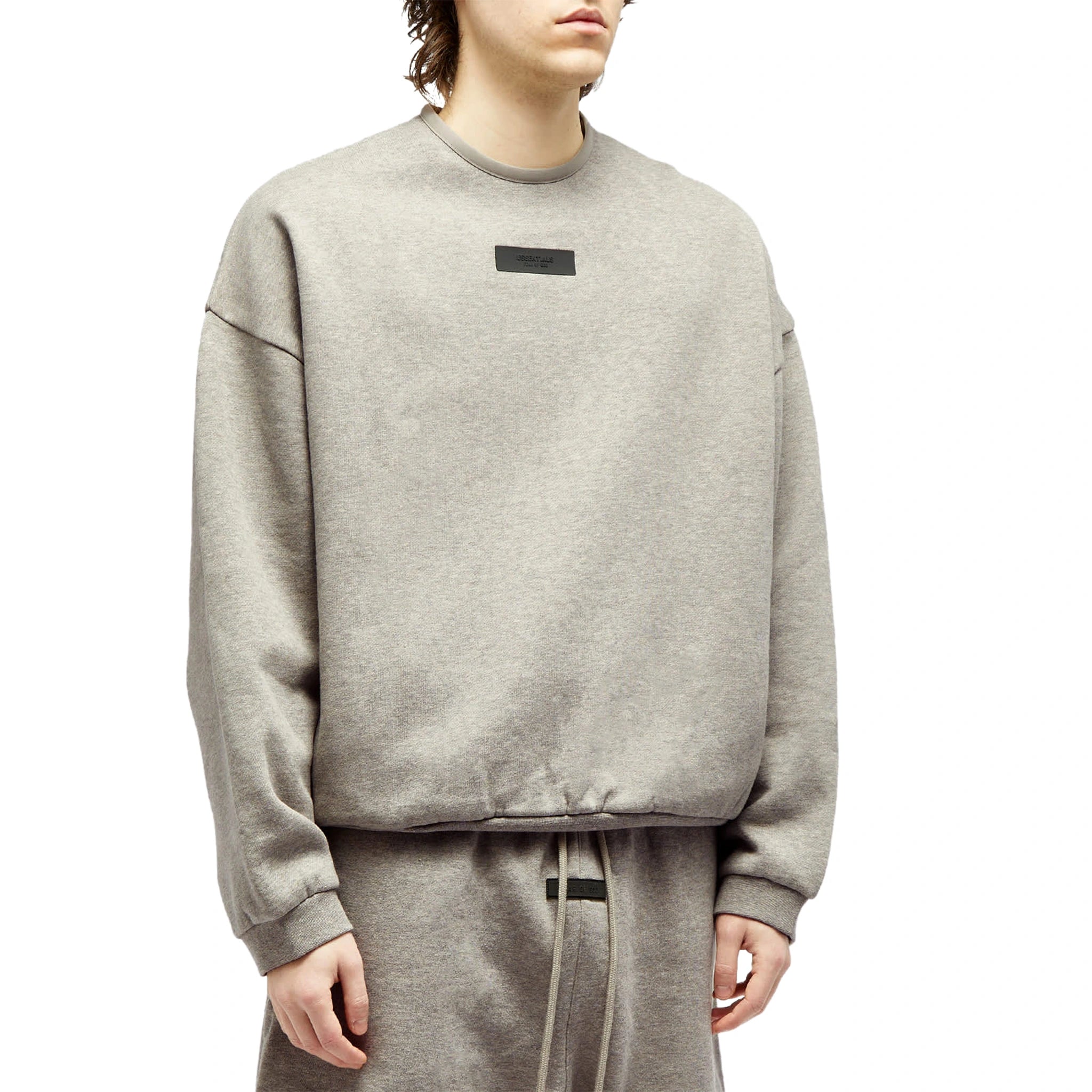 Fear of God Essentials Dark Heather Oatmeal Crewneck Sweatshirt | FW23 Collection | Men's Casual Pullover for Streetwear & Everyday Comfort