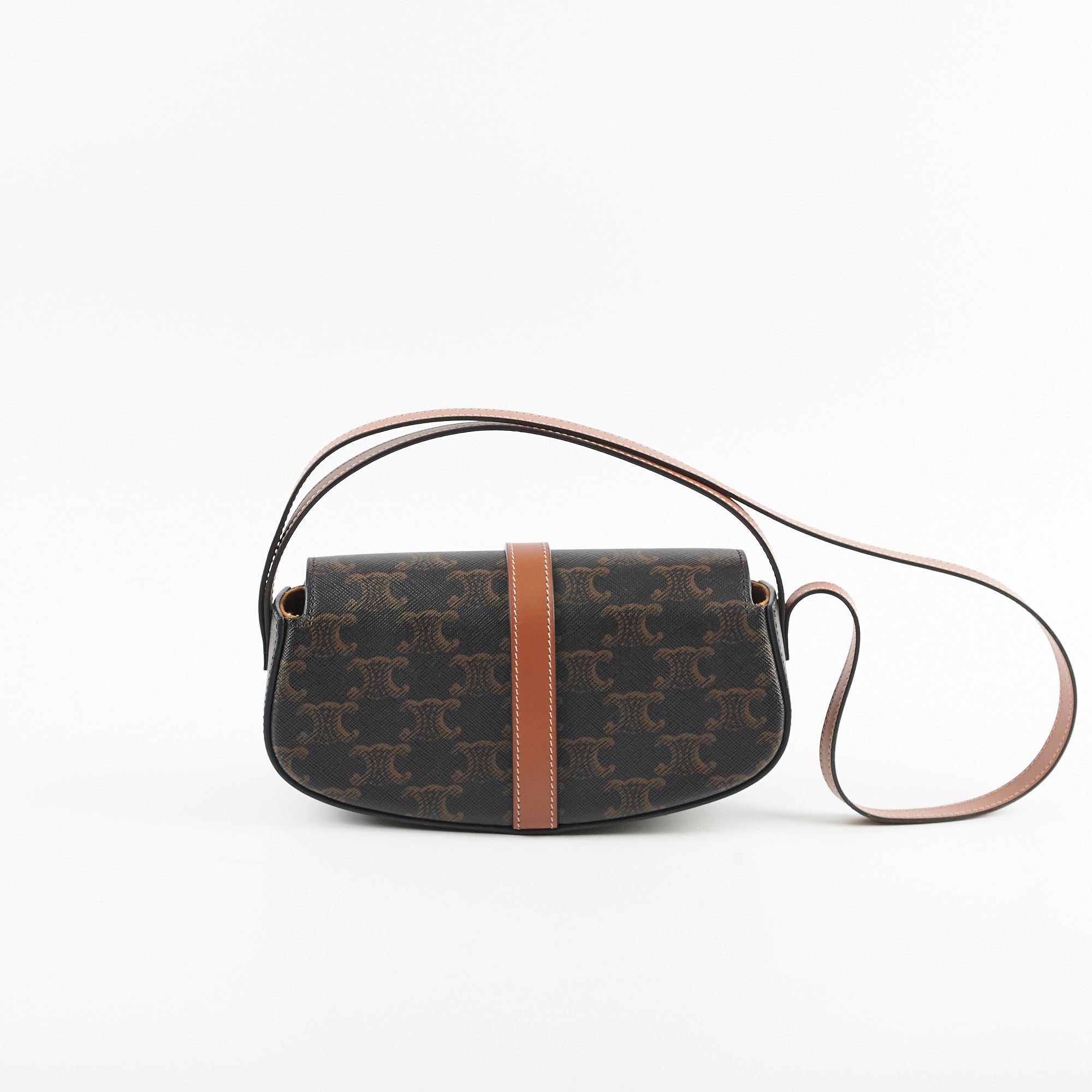 Celine Triomphe Tabou Clutch with Adjustable Strap - Genuine Leather Crossbody Bag in Brown/Tan for Women | Perfect for Evening Parties, Date Nights & Special Occasions