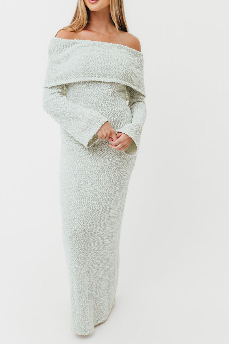 Nora Knit Maxi Dress in Seafoam Green - Bump Friendly Maternity Dress for Pregnancy, Nursing & Postpartum - Perfect for Casual Outings, Beach Vacations & Special Occasions
