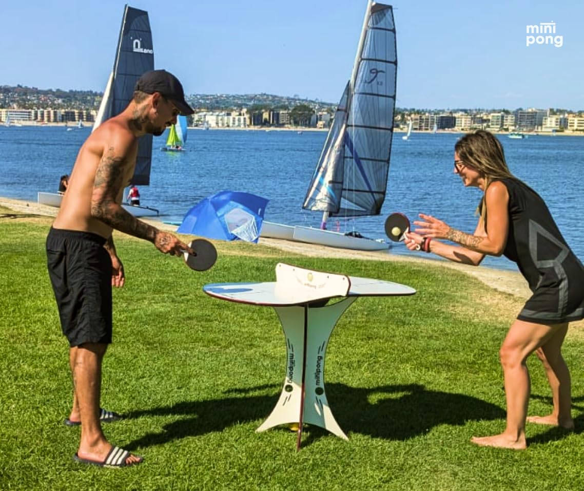 Foldable Mini Ping Pong Table - Portable Table Tennis Set for Indoor Games | Convertible Coffee Table for Living Room & Game Room | Perfect for Family Fun, Office Break Rooms & Small Spaces