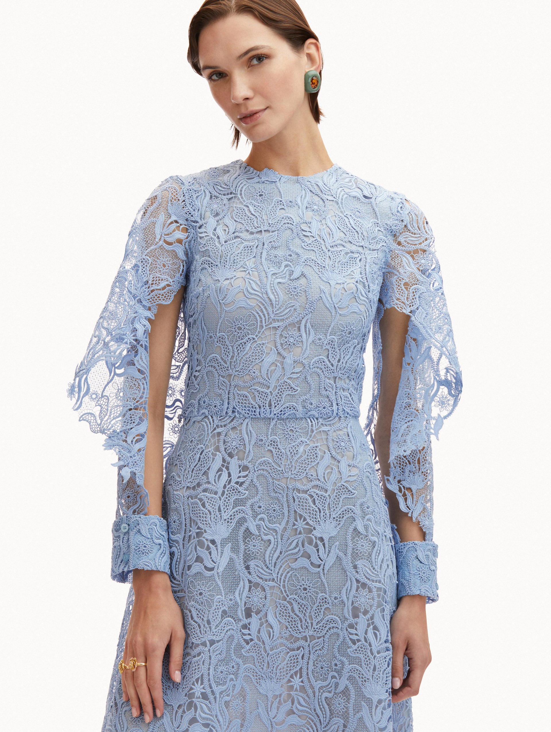 Elegant Bellflower Guipure Lace Dress for Women - Perfect for Weddings, Parties & Special Occasions