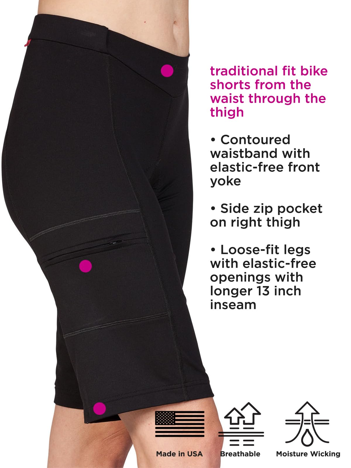 Women's Terry Bike Shorts with Padded Chamois - 13