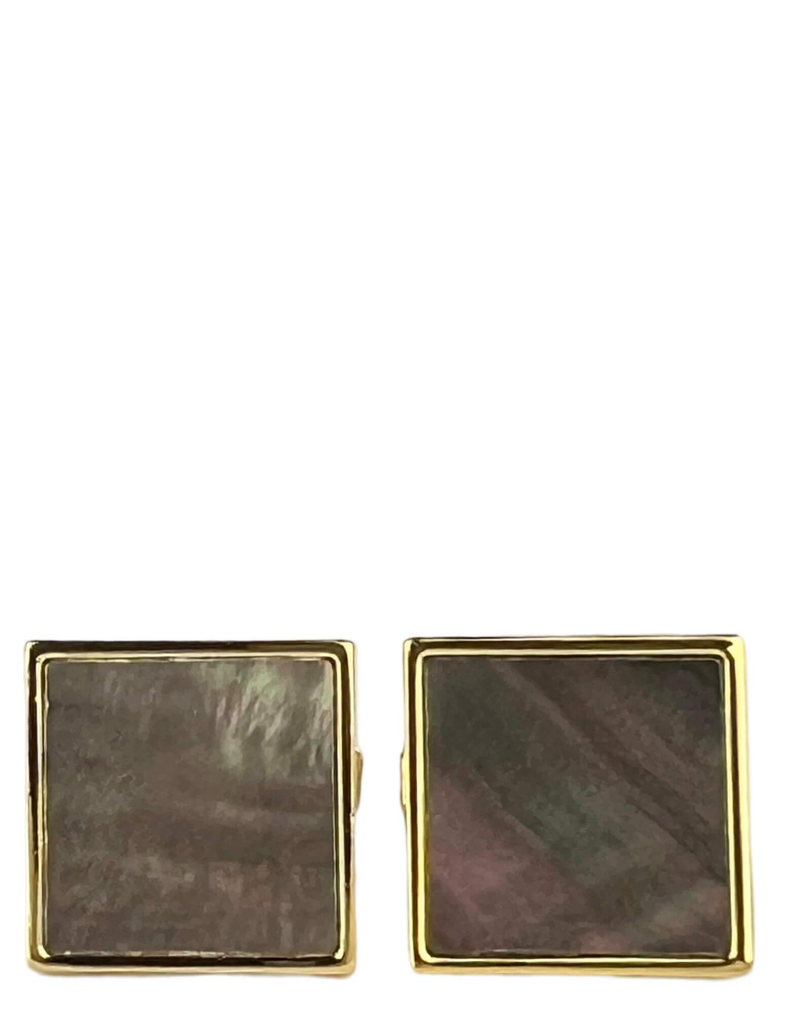 DÉCLIC MOP Smoky Square Cufflinks in Gold - Elegant Men's Dress Accessories for Weddings, Business & Formal Events