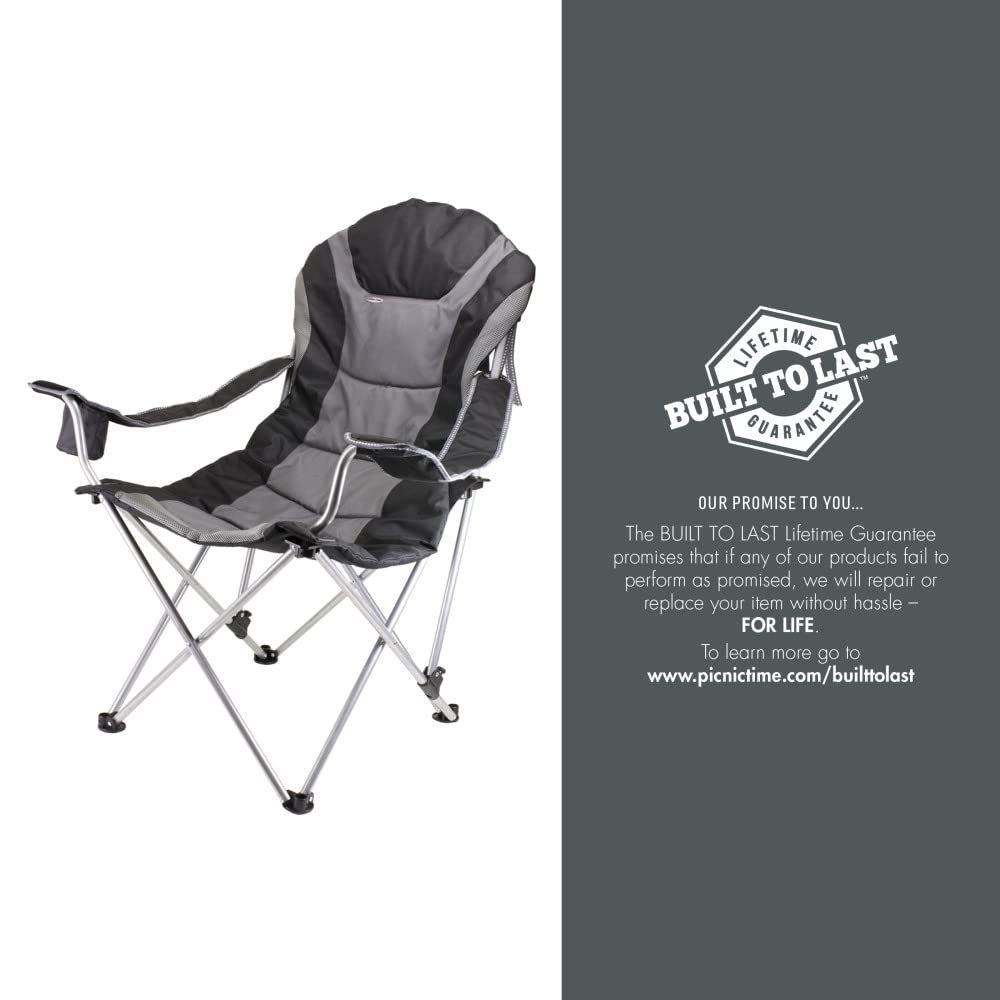 PICNIC TIME NCAA Arkansas Razorbacks Reclining Camping Chair - Portable Folding Beach Chair for Adults with Carry Bag - Perfect for Tailgating, Camping, and Outdoor Events