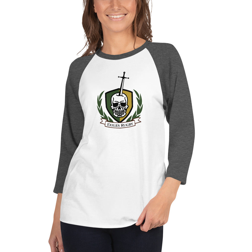 Exiles RFC Raglan 3/4 Sleeve Baseball Shirt - Men's Rugby Jersey for Sports & Casual Wear - Perfect for Game Day, Training & Everyday Outfits