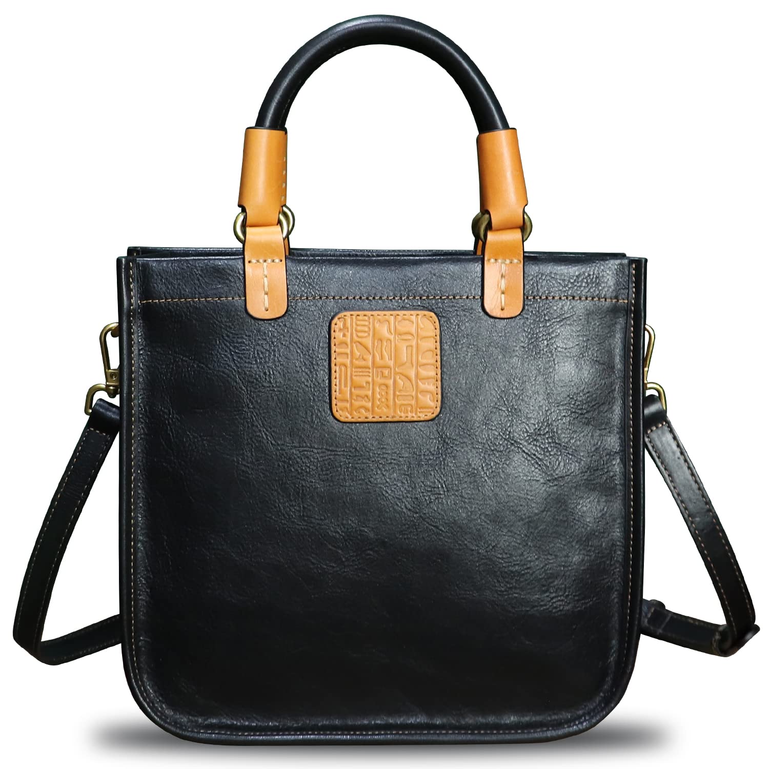 Genuine Leather Handbag for Women - Retro Handmade Top Handle Satchel Crossbody Shoulder Bag - Perfect for Work, Travel & Everyday Use