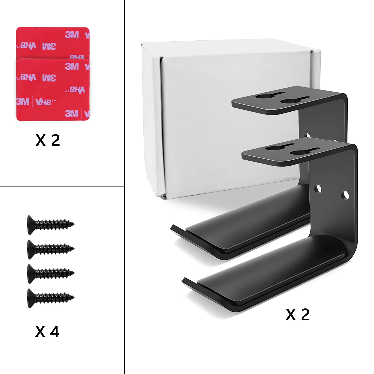 Libershine 2-Pack Headset Stand Holder with Strong Adhesive - Gaming Headphone Hook for Desk/Wall/Table - Perfect for Organizing Headphones, Cables & Controllers in Home Office & Gaming Setup