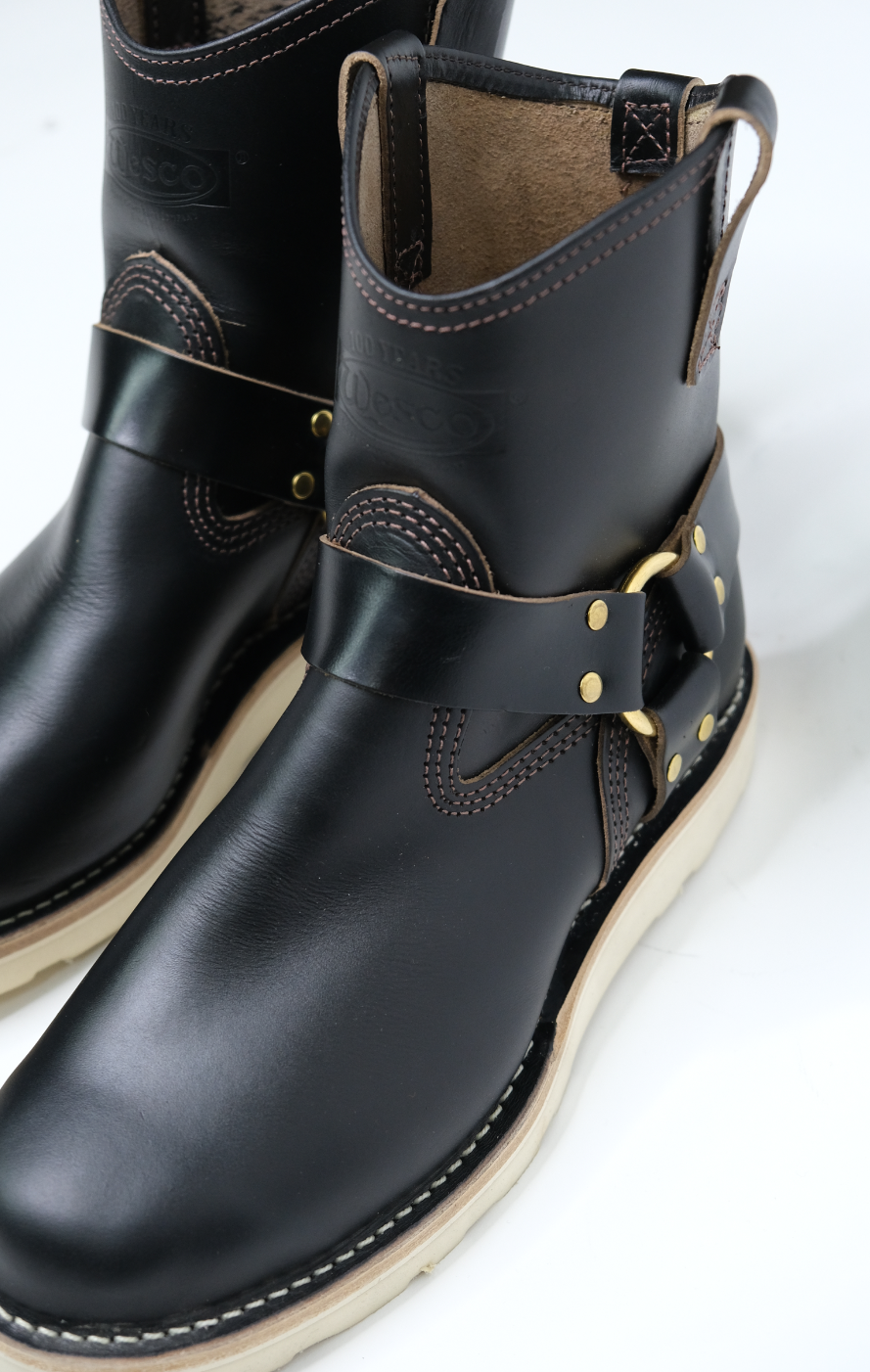 Wesco Boots X The Shop Shorty Mo Horsehide Engineer Boots - Durable Leather Work Boots for Men, Motorcycle Riding & Outdoor Adventures