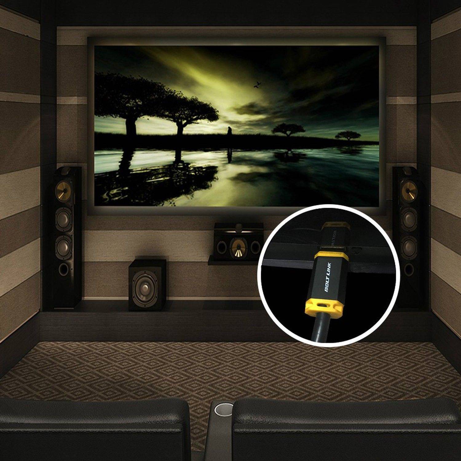 Boltlink High Speed 4K HDMI Cable with Signal Booster - 75 Feet (22.9m) Ethernet Support - Perfect for Home Theater, Gaming & Long-Distance AV Setups