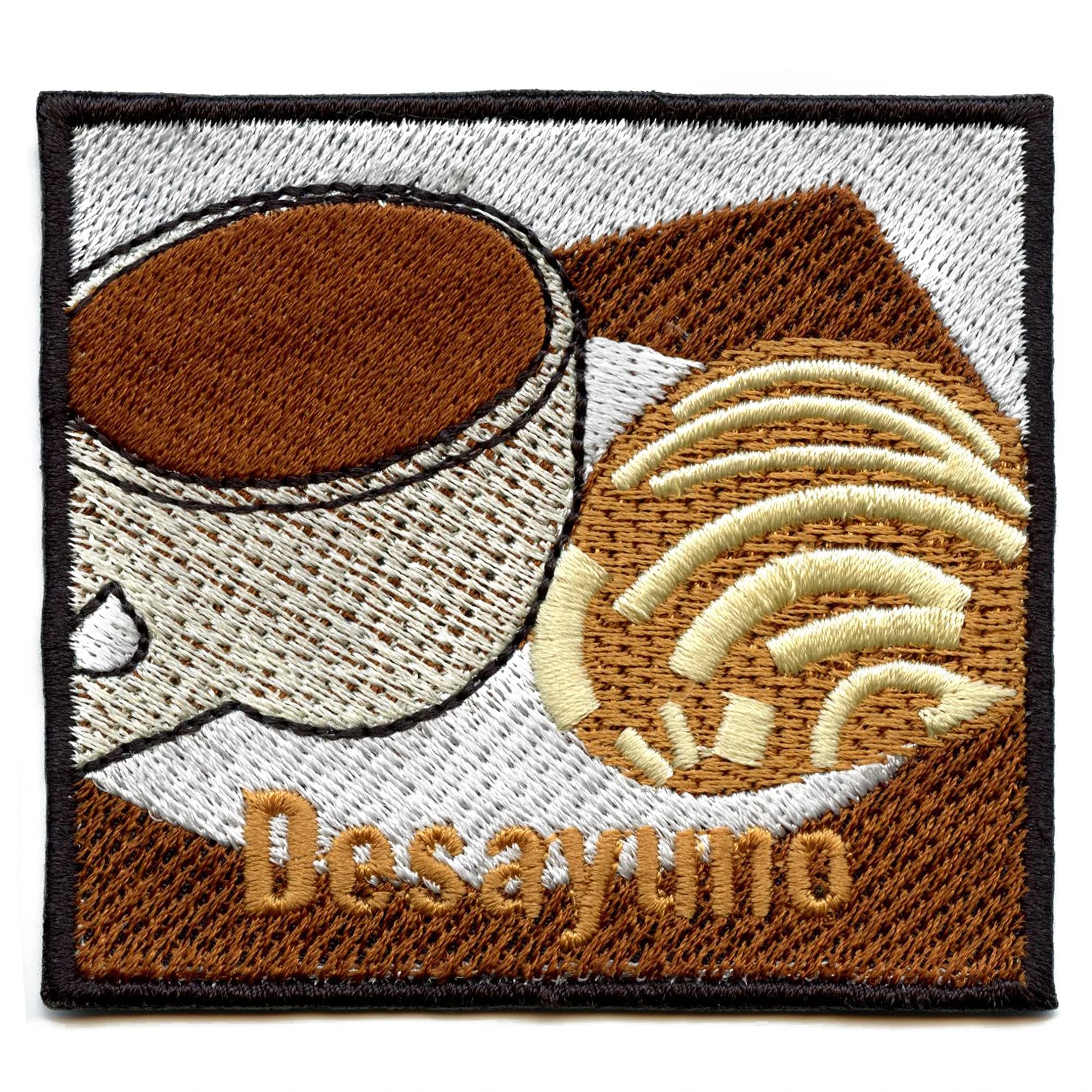 Mexican Sweet Bread Concha and Coffee Breakfast Iron On Patch - Embroidered Applique for DIY Crafts, Jackets, Bags & Hats - Perfect for Bakers, Coffee Lovers & Mexican Culture Enthusiasts