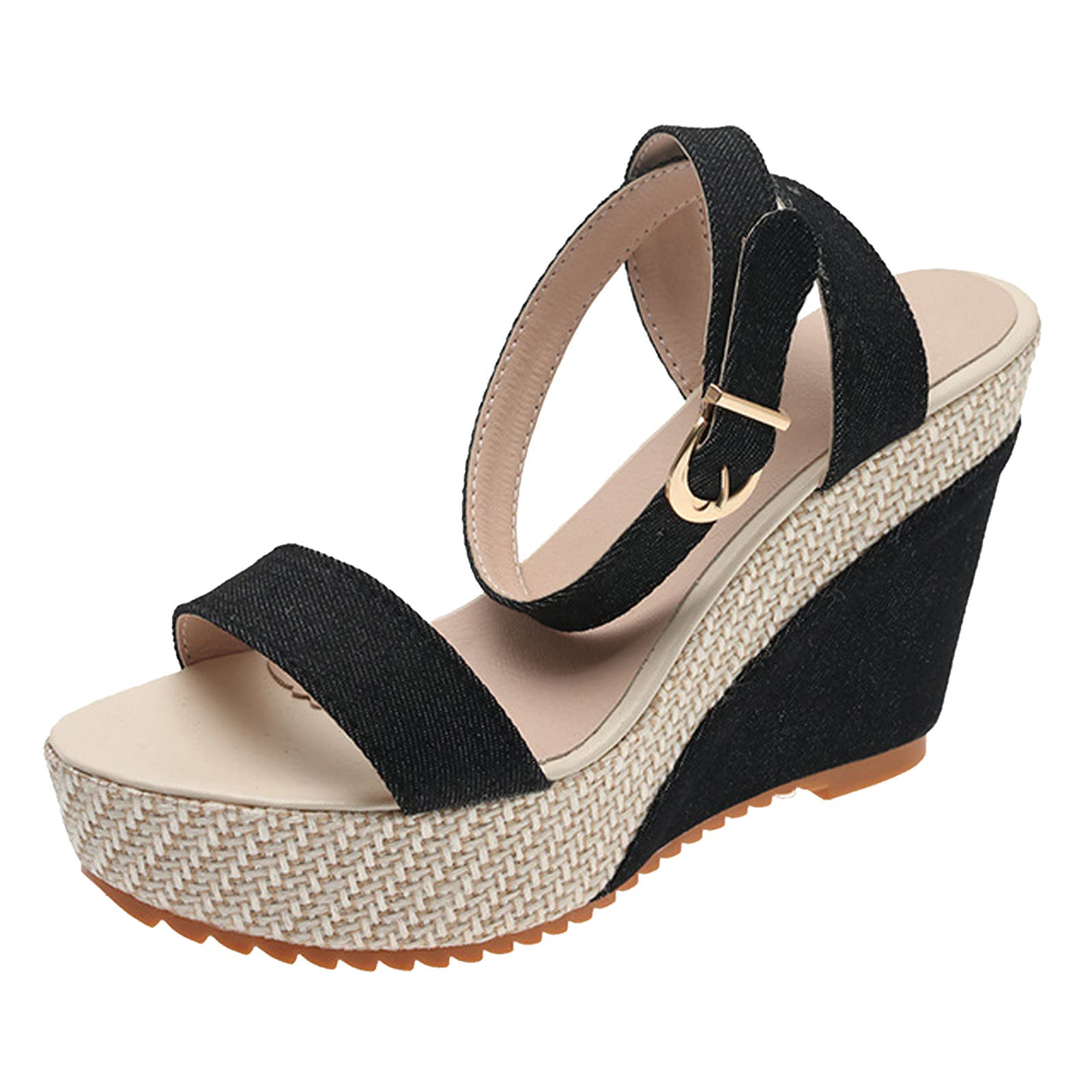 Women's Chunky Heel Sandals - Open Toe Wedge Button Sandals for Prom, Party & Summer Outfits | Comfortable High Heel Shoes for Women
