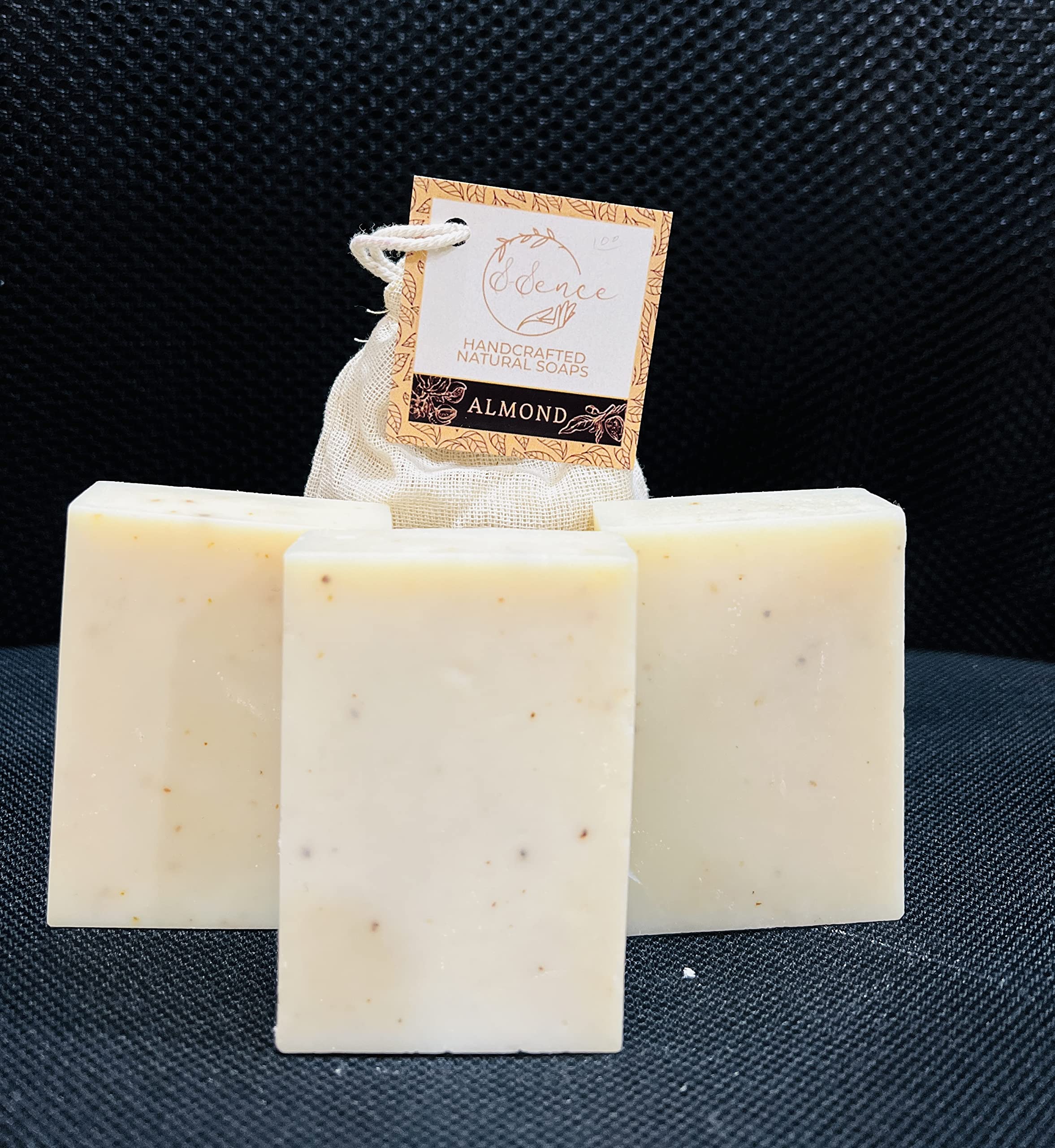 SSence Almond Soap - Natural Handmade Soap for Dry & Sensitive Skin - Perfect for Daily Face & Body Cleansing, Spa & Gift Giving