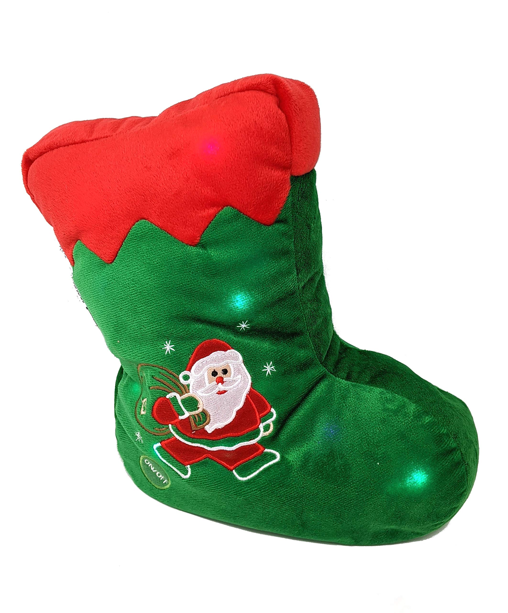 Tache Christmas LED Stocking Pillow - Soft Microbead Santa Decorative Throw Pillow for Couch, Sofa & Indoor Holiday Decor | Perfect for Living Room, Bedroom & Christmas Gift