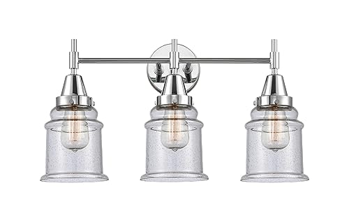 Innovations 447-3W-PC-G184 Transitional 3-Light Bathroom Vanity Light Fixture in Chrome Finish - Perfect for Modern Bathroom, Powder Room, and Master Bath Lighting Upgrade