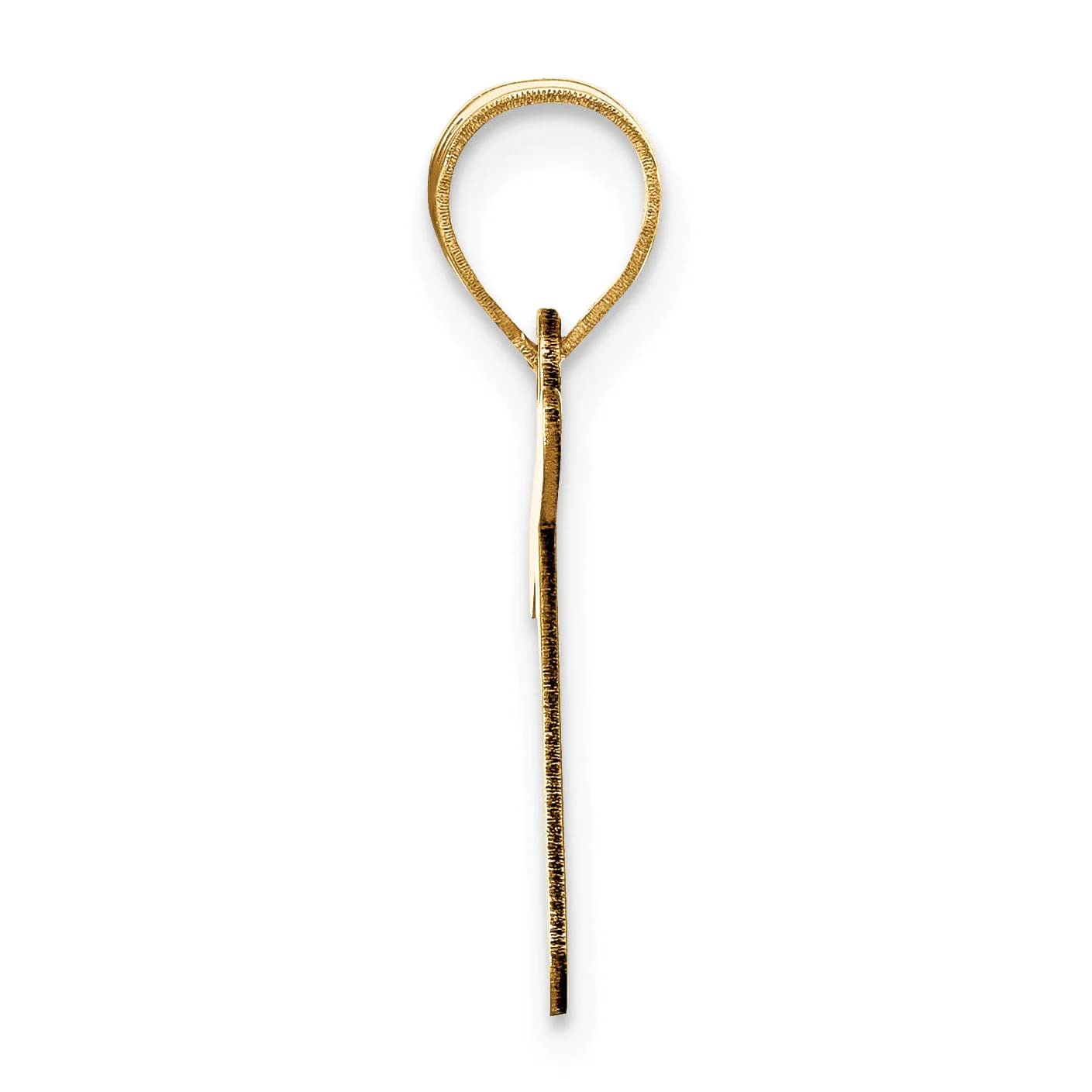 14K Yellow Gold Slanted Bubble Letter T Pendant for Women's Jewelry