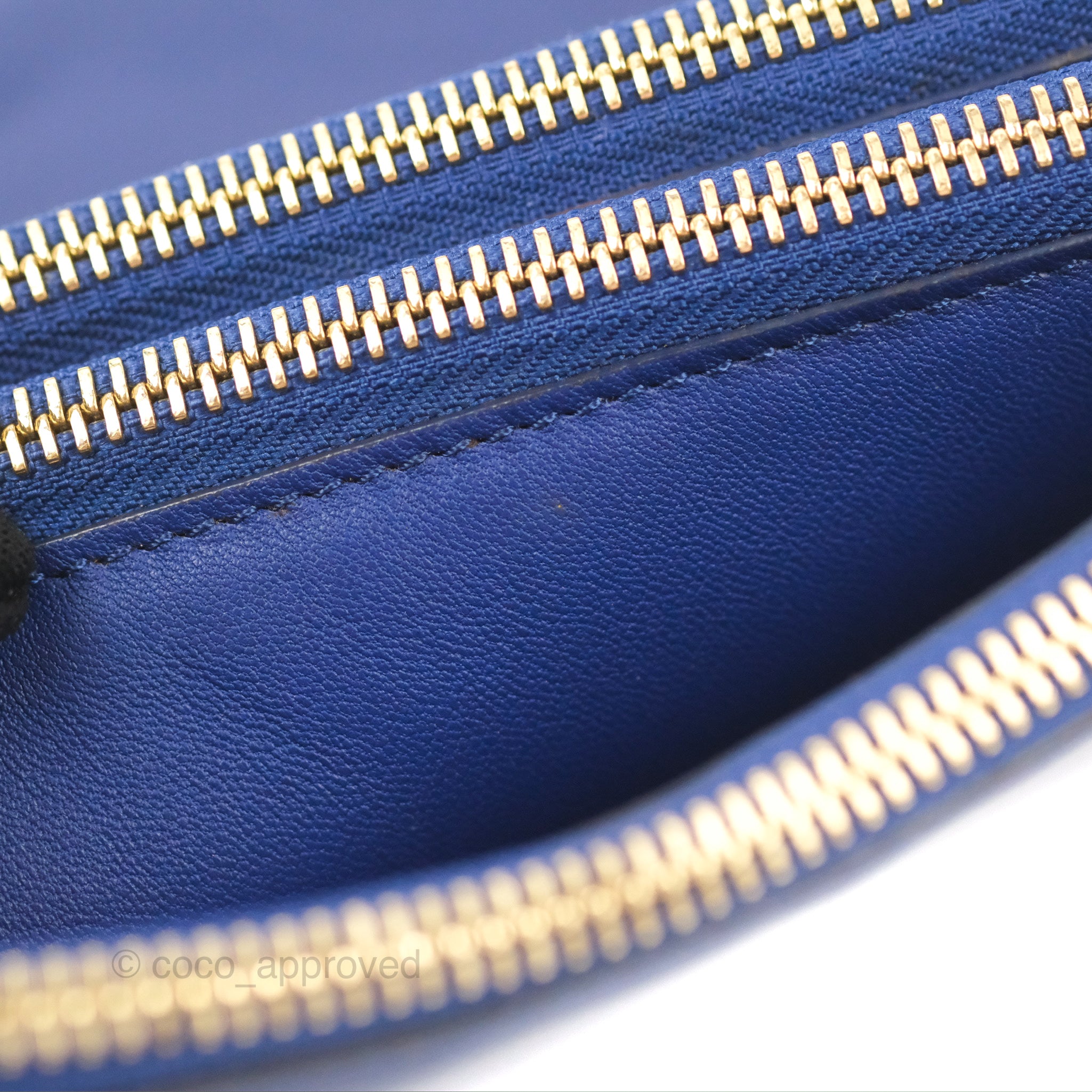 Celine Small Trio Crossbody Bag in Dark Blue Lambskin Leather with Gold Hardware - Perfect for Everyday Use, Travel & Date Nights