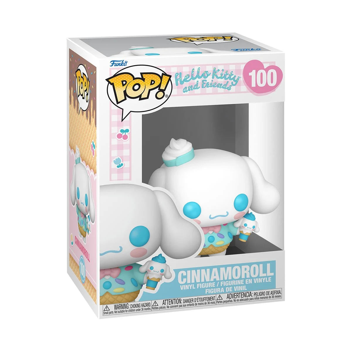 Hello Kitty & Friends Cinnamoroll Ice Cream Funko Pop! Vinyl Figure #100 - Kawaii Sanrio Collectible for Anime Fans & Pop Culture Enthusiasts - Perfect for Display, Gifts, and Home Decor