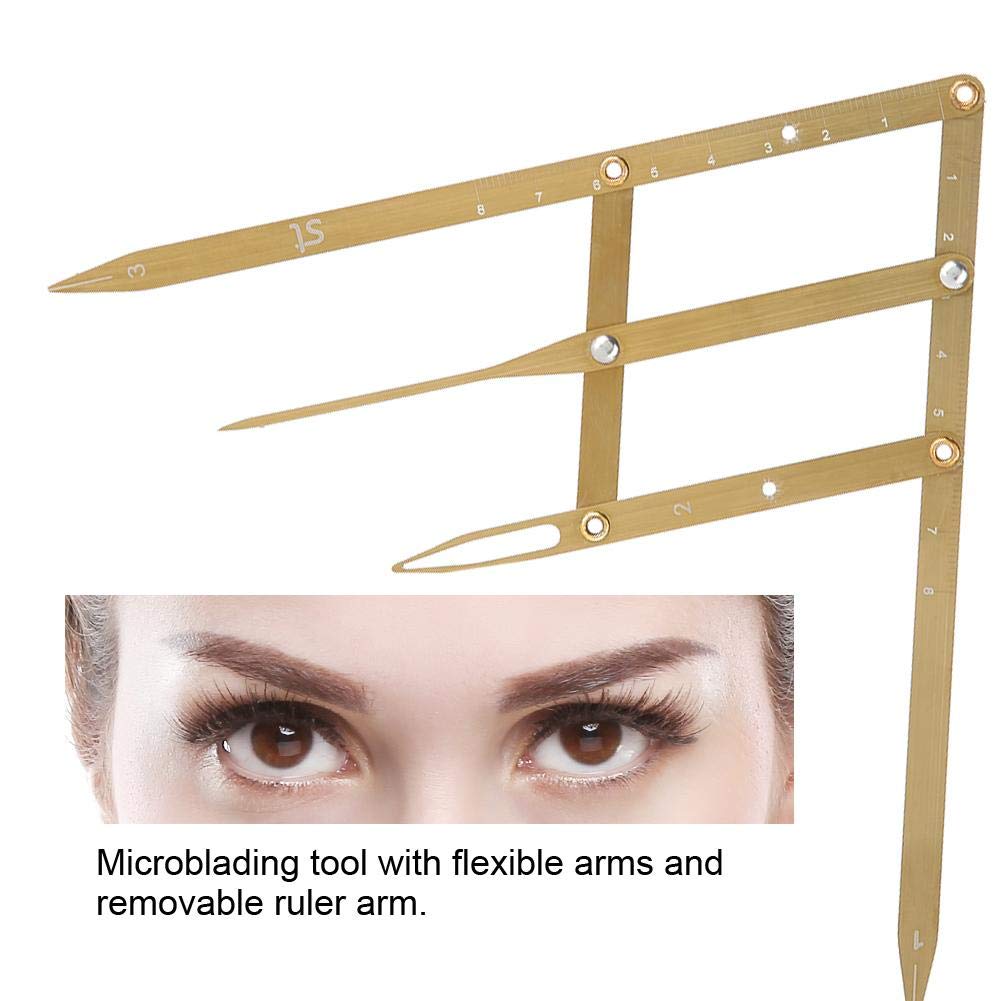 Eyebrow Mapping Tool - Precise & Durable Eyebrow Ruler for Perfect Shaping | Reusable Measuring Tool for Beginners, Architects & Artists | Golden | Ideal for Home Salon, Makeup Practice & Professional Brow Design