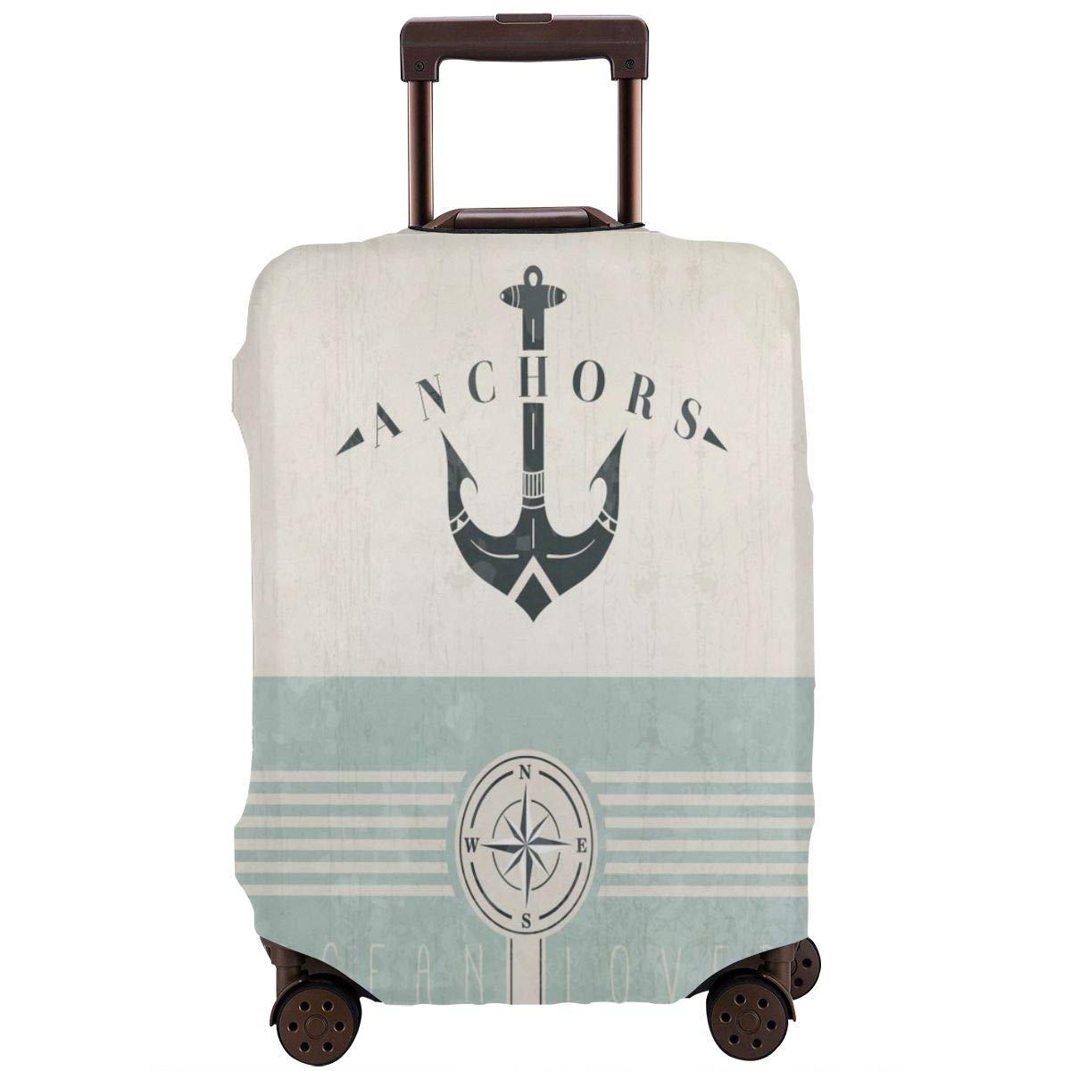 Vintage Nautical Anchor Sailor Sea Luggage Protector Cover - Waterproof Travel Suitcase Protector for 18-32 Inch Luggage - Perfect for Cruise Vacations, Air Travel & Beach Getaways