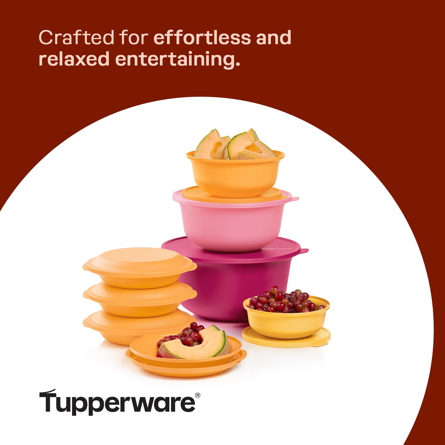 Tupperware Aloha Home Collection 16-Piece BPA-Free Food Storage Set with 4 Containers, 4 Plates & 8 Lids - Dishwasher Safe, Multi-Color for Kitchen, Meal Prep & Leftovers Storage