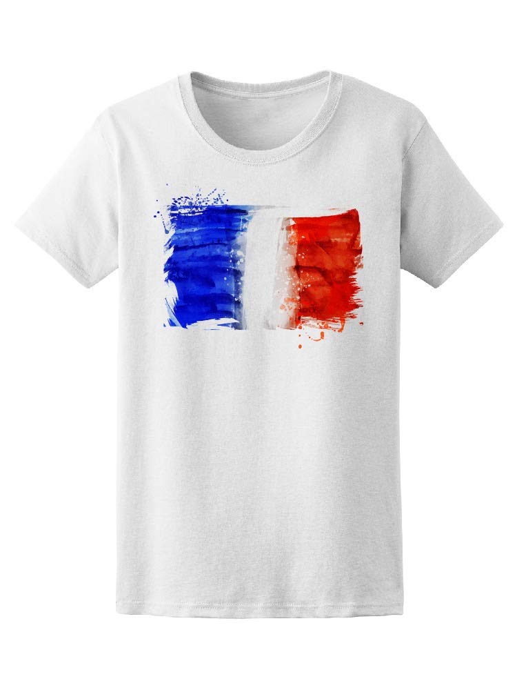 Smartprints Grunge France Flag Watercolor T-Shirt for Men - Vintage French Design Cotton Tee for Casual Wear & Street Style