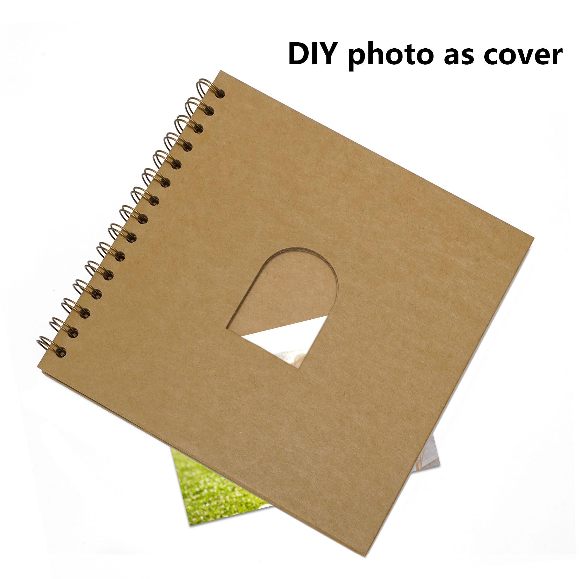 12x12 Inch Scrapbook Album - 40 Page DIY Photo Memory Book for Crafting, Journaling & Gift Giving - Khaki Color