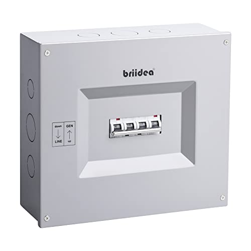 Briidea 60A/60A Manual Transfer Switch Panel for Portable Generators Up to 15,000 Watts - Generator Transfer Switch Kit for Home Backup Power & Emergency Use During Outages