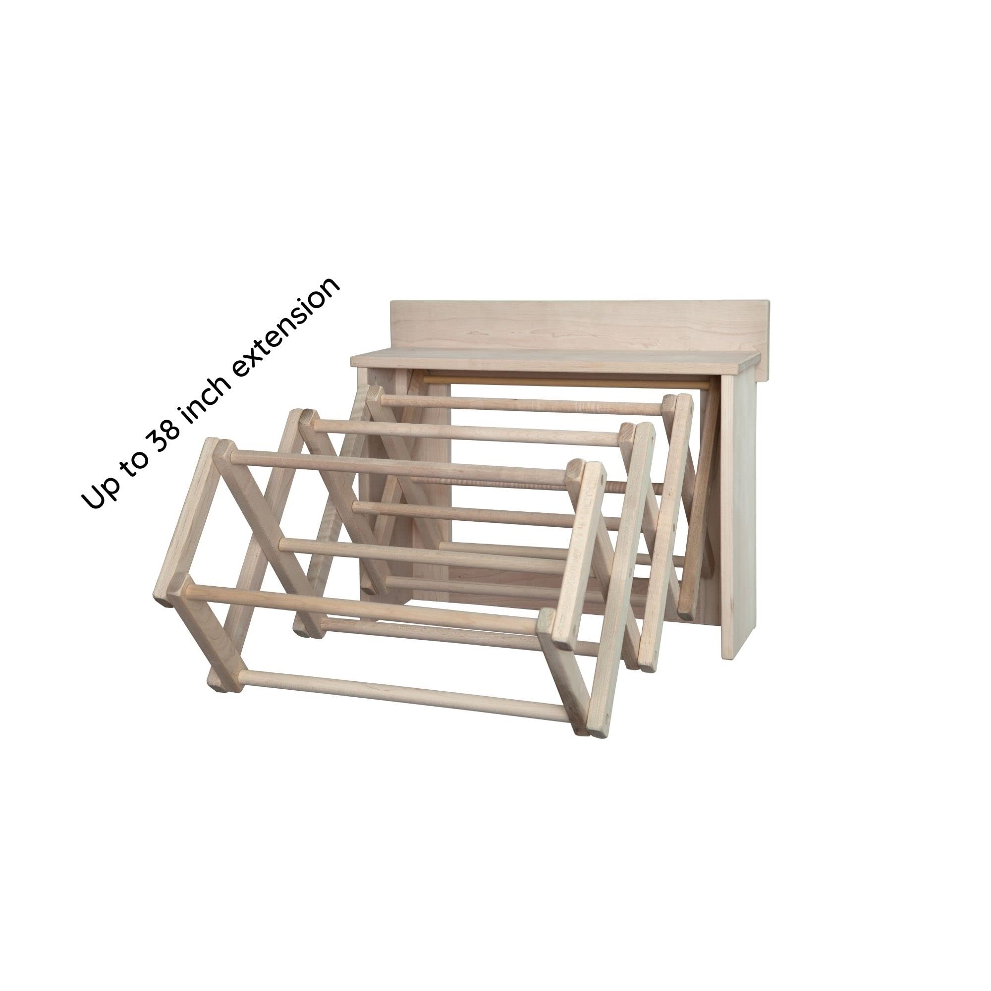 Space-Saving Wall Mounted Clothes Drying Rack - Rustic Wooden Laundry Airer for Towels & Garments | Farmhouse Style Indoor Clothes Horse | Perfect for Small Apartments, Bathrooms & Laundry Rooms
