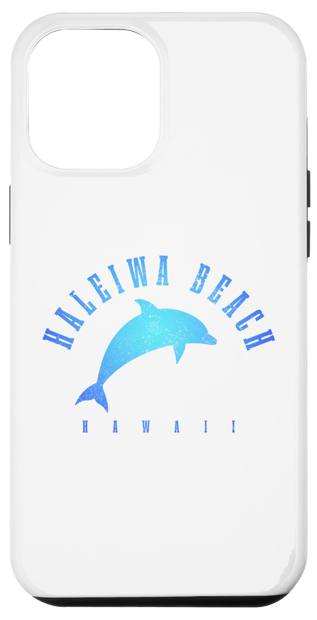 iPhone 12 Pro Max Case - Vintage Hawaiian Surf Design with Dolphin & Haleiwa Beach Art - Perfect for Vacation, Travel & Beach Lovers - Durable Protective Phone Cover for Daily Use