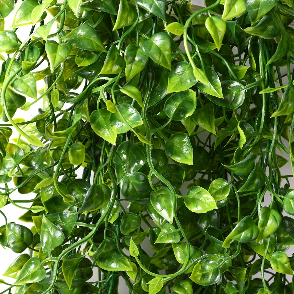 2pcs Artificial Hanging Plants 32-inch Fake Ivy Vine - UV Resistant Outdoor Plastic Greenery for Porch, Patio, Balcony & Home Decor