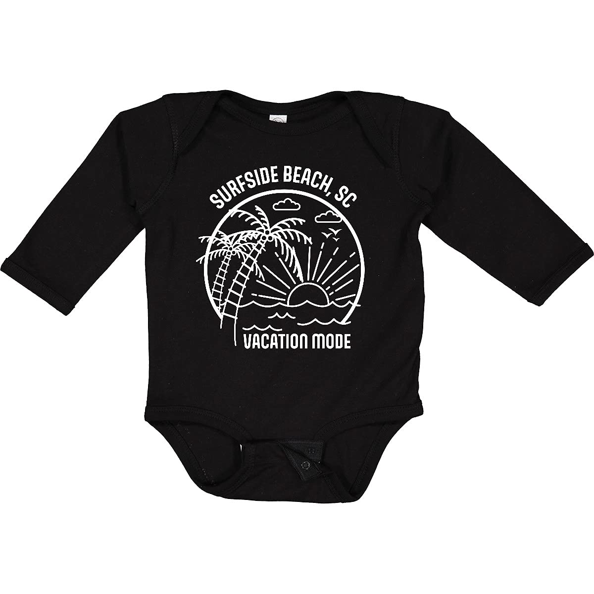 Inktastic Summer Vacation Mode Surfside Beach South Carolina Long Sleeve Baby Bodysuit - Perfect for Beach Trips, Family Photos & Casual Outings