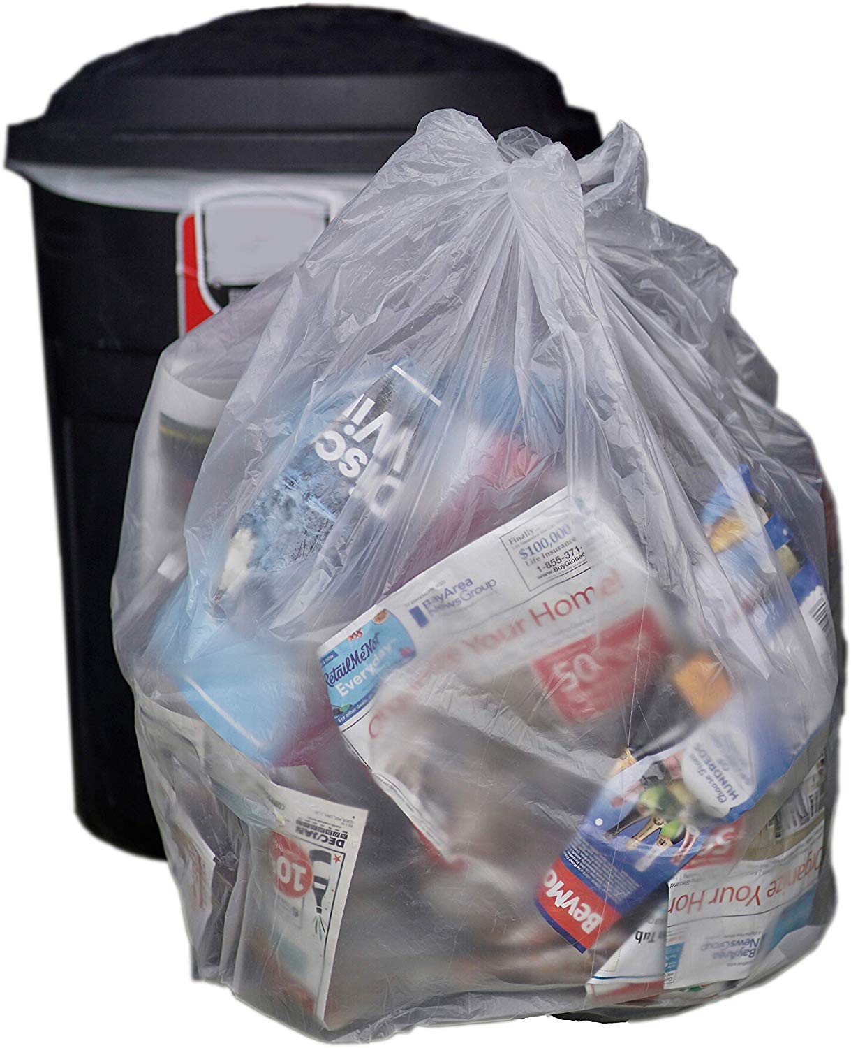 33 Gallon Heavy Duty Trash Bags - 250 Count & 6-10 Gallon Kitchen Trash Bags - 1000 Count | Extra Thick, Leak Proof | Perfect for Home, Office, and Commercial Use