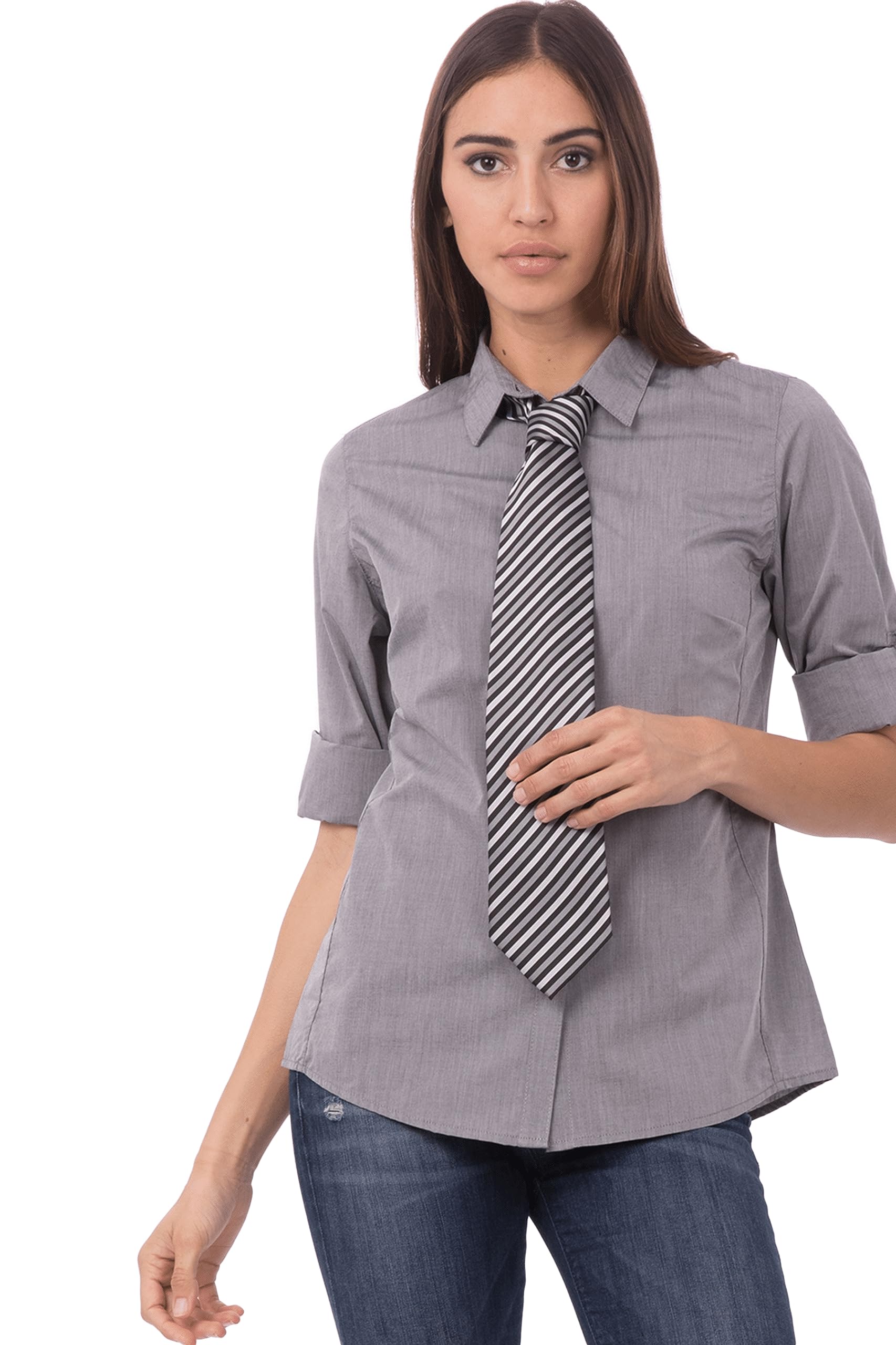 Chef Works Unisex Striped Dress Tie for Men & Women - Professional Kitchen & Restaurant Uniform Accessory for Chefs, Waiters & Bartenders