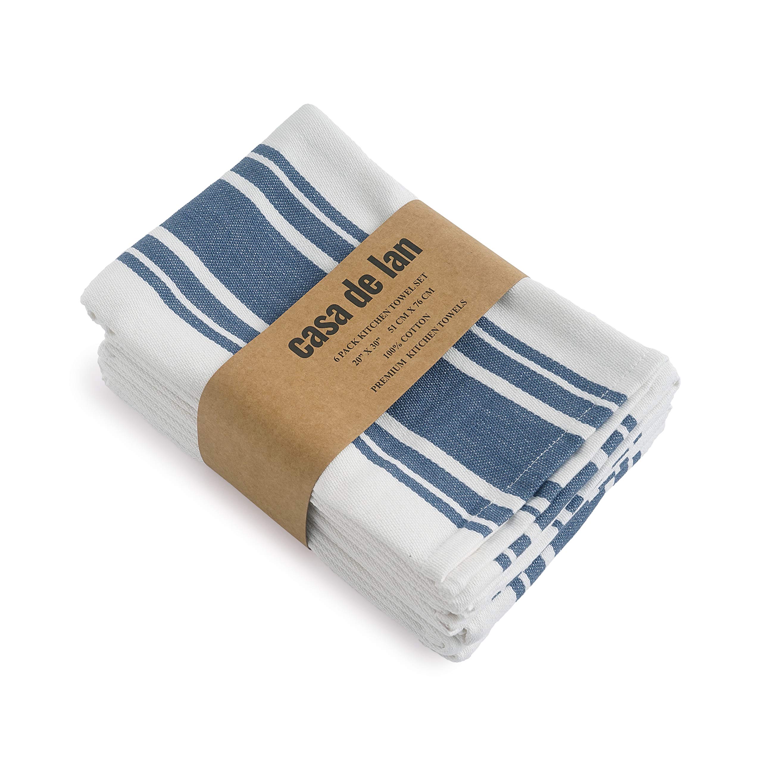 Premium Cotton Kitchen Towels Set of 6 - Extra Large 20