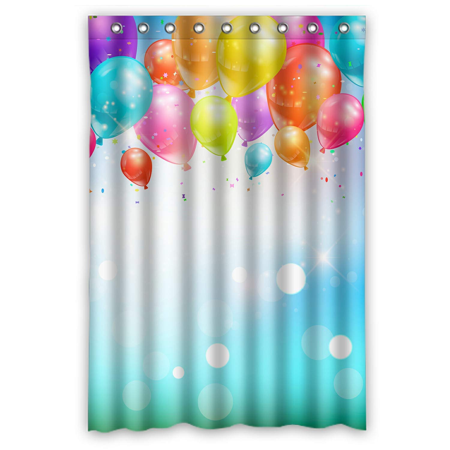 ECZJNT Celebration Balloons Confetti Shower Curtain - Waterproof Bathroom Decor 48x72 Inch for Party, Wedding & Birthday Decorations