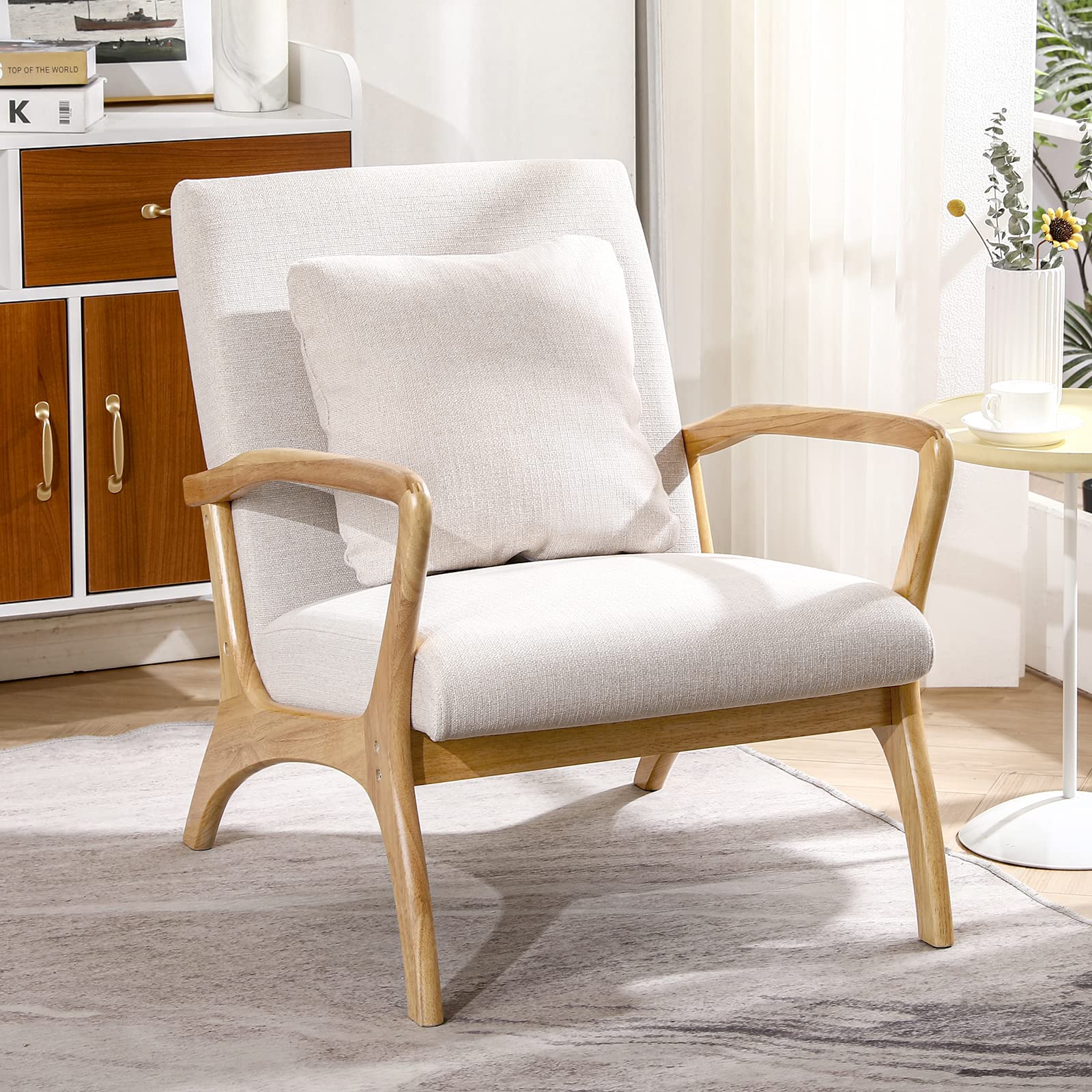 Mid-Century Modern Accent Chair with Cushion - 28.3